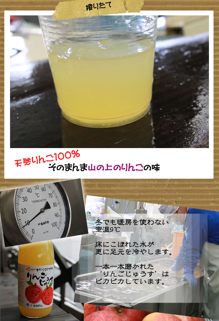 天然りんご100％のリンゴジュース