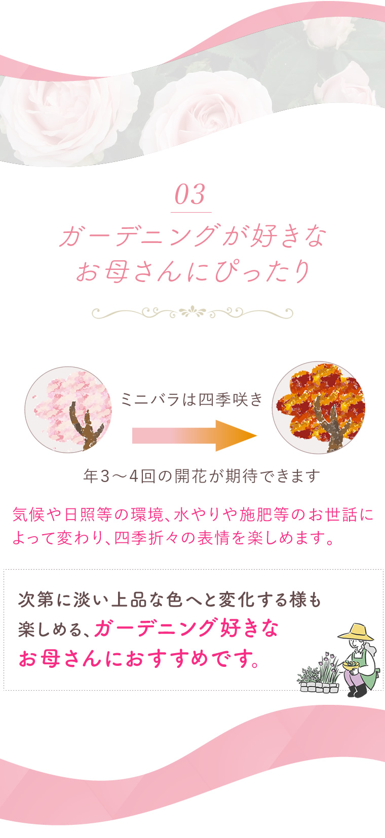 特長03：ガーデニング好きなお母さんにぴったり