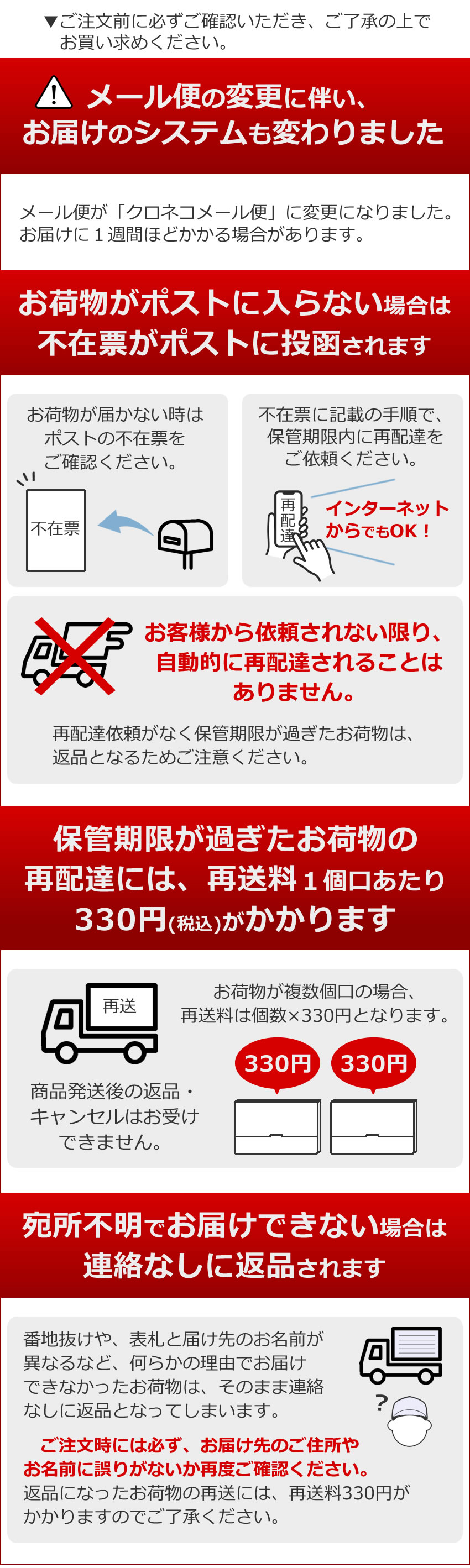 ゆうパケットの注意点