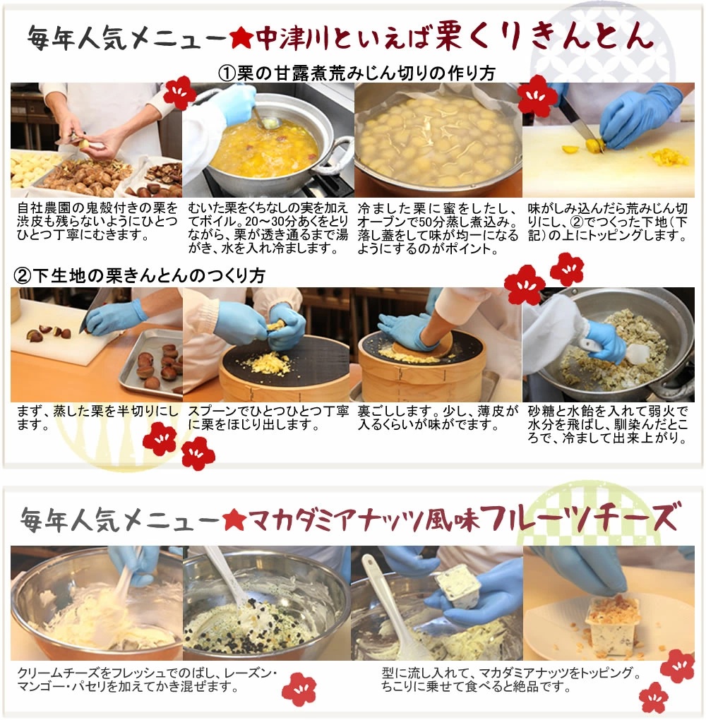 栗くりきんとん、クリームチーズ
