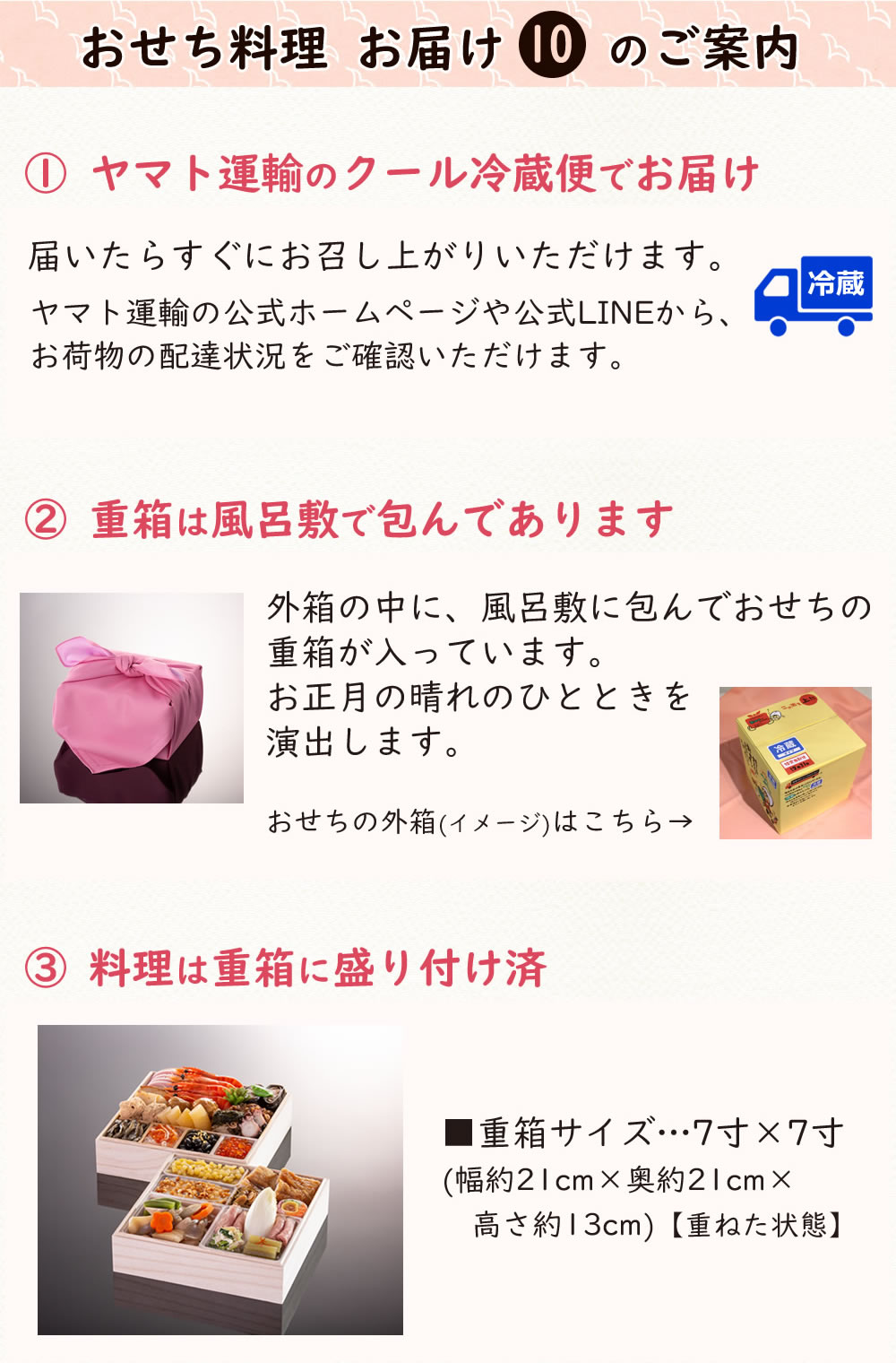 冷凍おせち10の案内