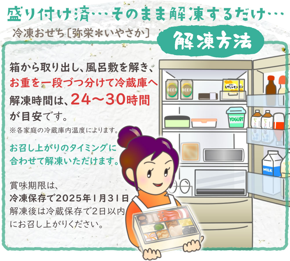 冷凍おせち解凍方法