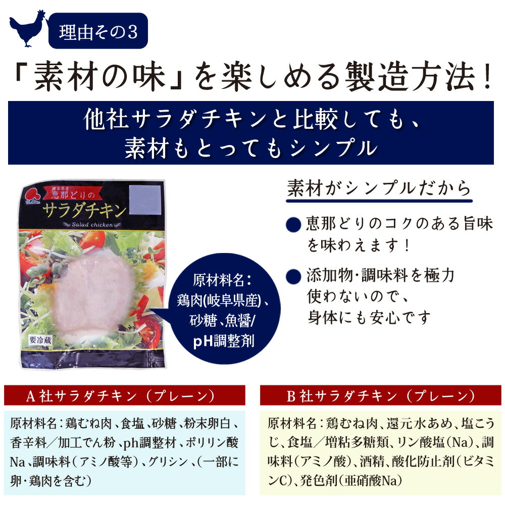 恵那どりサラダチキン 素材の味を楽しめる製造法