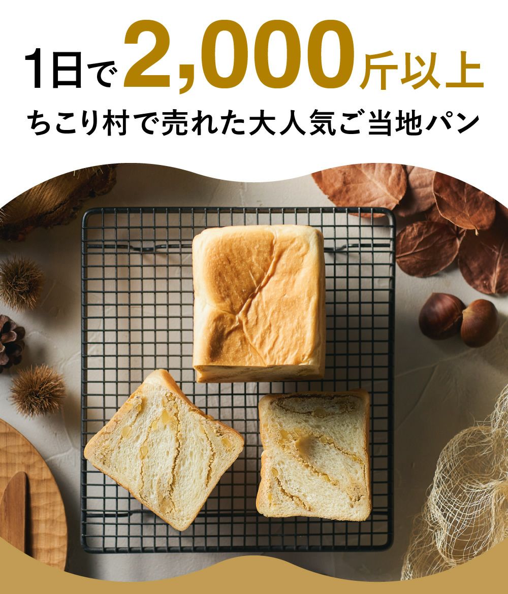1日で2000斤以上売れる　栗きんとん生食パン　