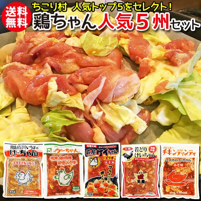 鶏ちゃん人気5州食べ比べセット【送料無料】冷凍便でお届け | 岐阜
